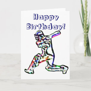 Cricket player happy birthday card