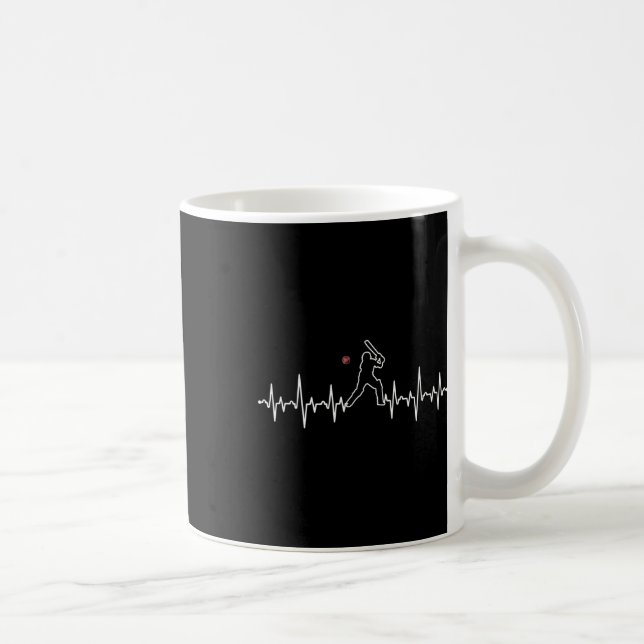 Cricket Player Heartbeat Cricket Gift  Coffee Mug (Right)