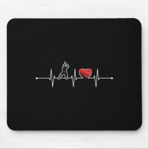 Cricket Player Heartbeat Gift Ekg Cricket Fans Lov Mouse Mat