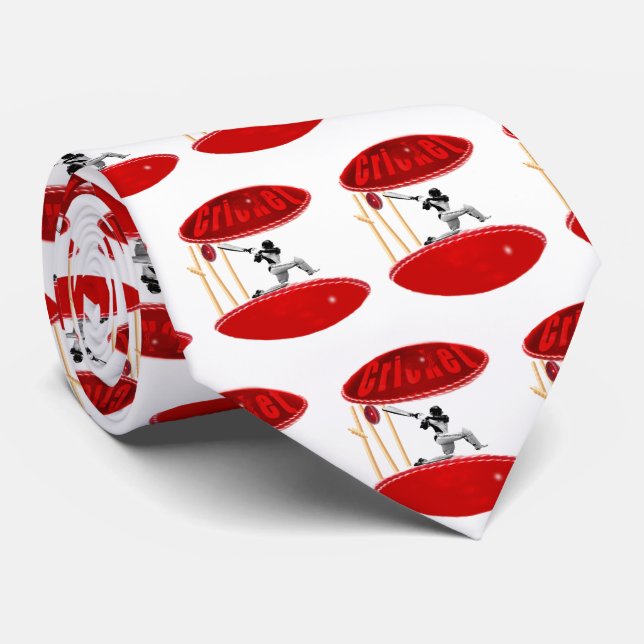 Cricket Player In A Cricket Ball, Neck Tie (Rolled)