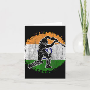 Cricket Player Indian Flag Cricketer Card