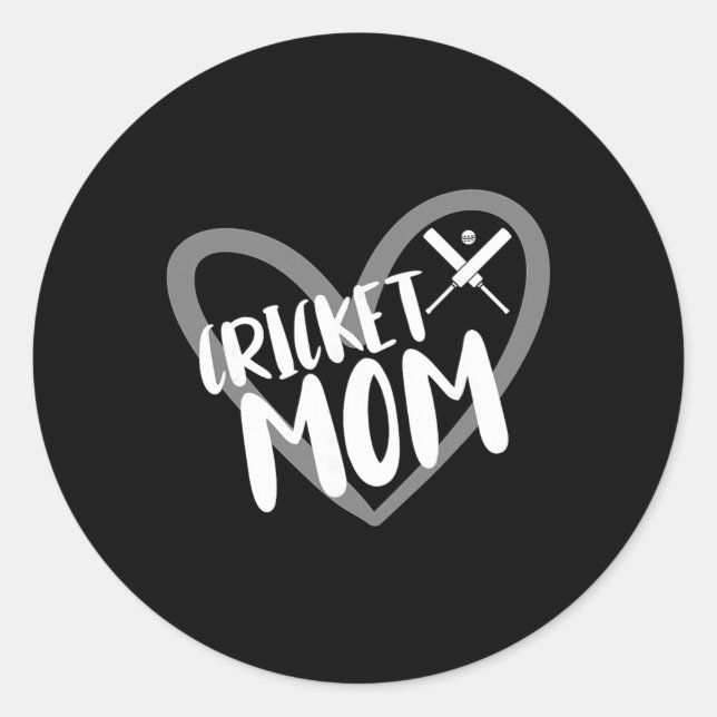 Cricket Player Mom  Classic Round Sticker (Front)