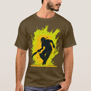Cricket Player Player Silhouette Bat T-Shirt