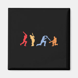 Cricket Player Retro Cricket Silhouette Cricket Sp Magnet
