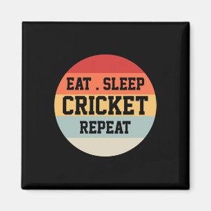 Cricket Player Retro Funny Gift Magnet
