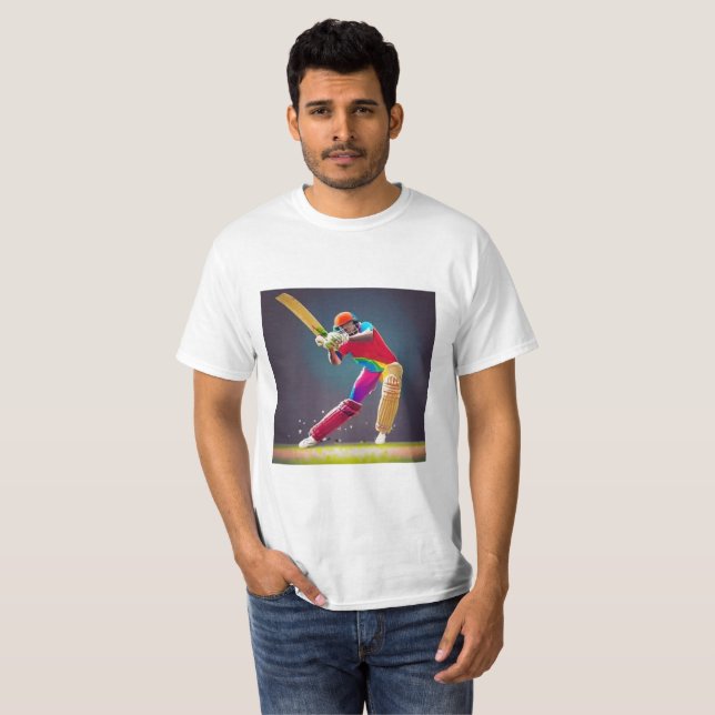 Cricket Player Stylish T-Shirt Design (Front Full)