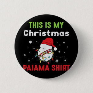 Cricket Player This Is My Christmas Pajama  6 Cm Round Badge