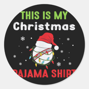 Cricket Player This Is My Christmas Pajama Classic Round Sticker