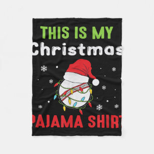 Cricket Player This Is My Christmas Pajama Fleece Blanket