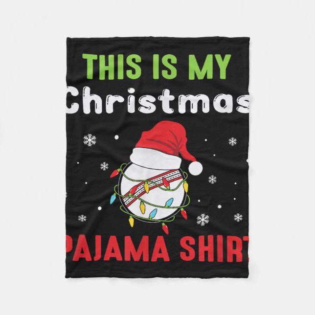 Cricket Player This Is My Christmas Pajama  Fleece Blanket (Front)