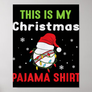 Cricket Player This Is My Christmas Pajama  Poster