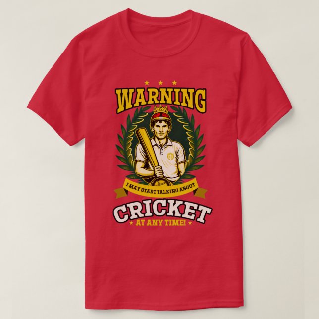 Cricket Player Warning May Talk About T-Shirt (Design Front)