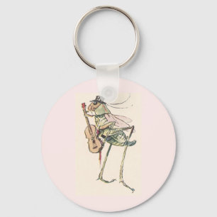 Cricket Playing the Fiddle Key Ring