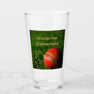 Cricket Red Ball Funny Motivational Glass