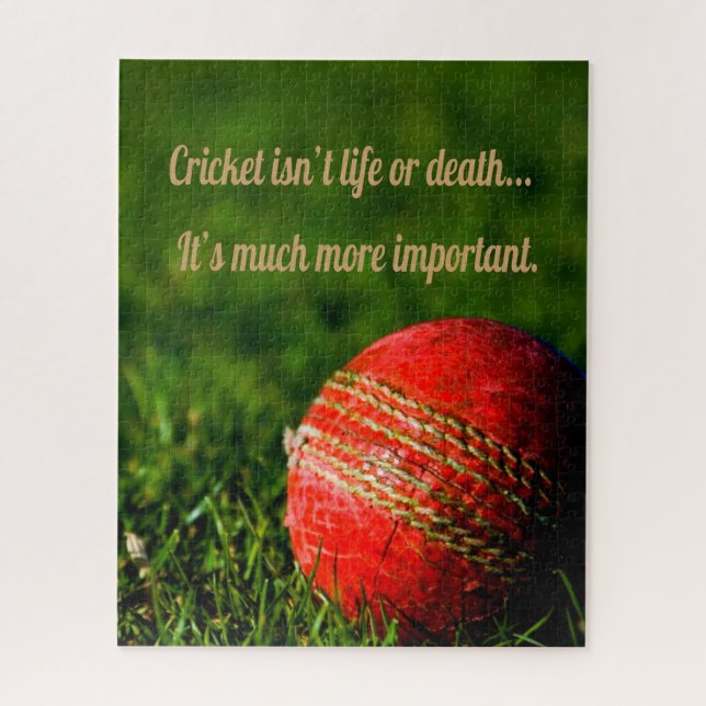 Cricket Red Ball Funny Motivational Jigsaw Puzzle (Vertical)