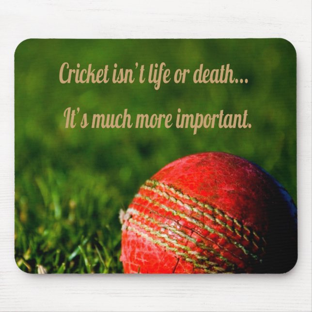 Cricket Red Ball Funny Motivational Mouse Mat (Front)