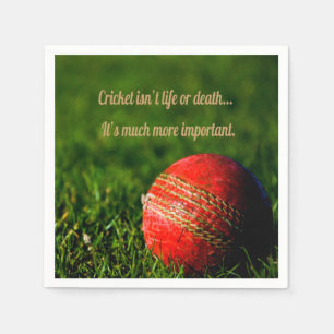 Cricket Red Ball Funny Motivational Napkin