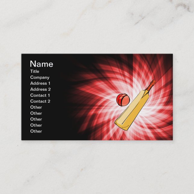 Cricket; red business card (Front)