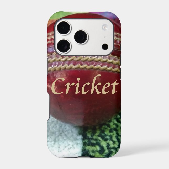 Cricket: Red Hard Ball Art Print (Back)