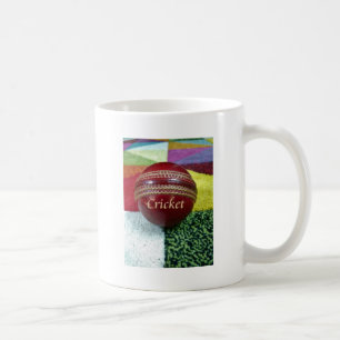 Cricket: Red Hard Ball Art Print Coffee Mug