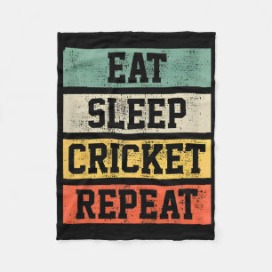 Cricket Retro Vintage Player Coach Gifts For Sport Fleece Blanket