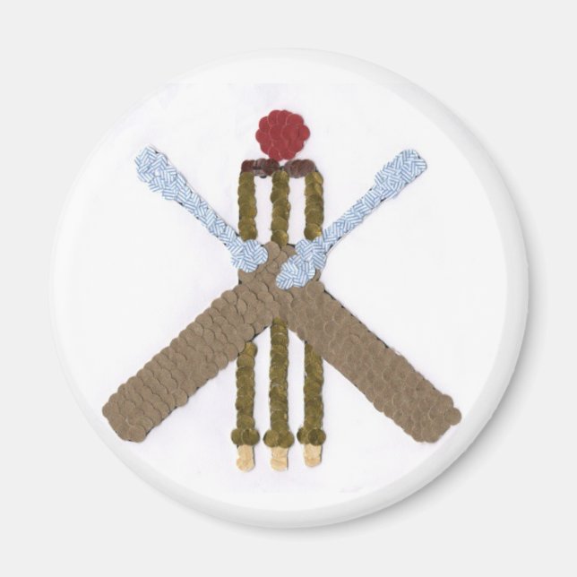 Cricket Round Magnet (Front)
