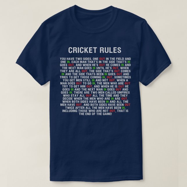 Cricket Rules 1 T-Shirt (Design Front)