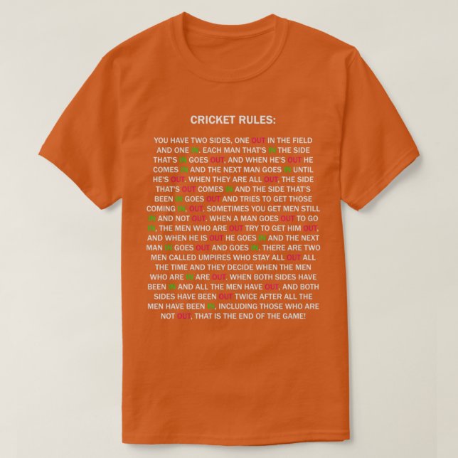 Cricket Rules New Edition 1 T-Shirt (Design Front)