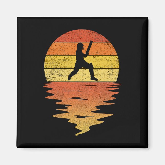 Cricket Shirt Retro Sunset 70s Vintage Cricket  Magnet (Front)