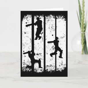 Cricket Silhouette - Cricket Player Cricket Lover  Card