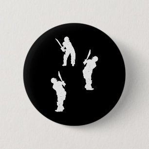 Cricket Silhouette Cricket Player Silhouettes Cric 6 Cm Round Badge