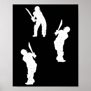 Cricket Silhouette Cricket Player Silhouettes Cric Poster