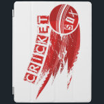 Cricket Sixer iPad Smart Cover<br><div class="desc">A cricket ball flying through the air leaving a rail of red flames. The ball have six written on it in distressed text.</div>
