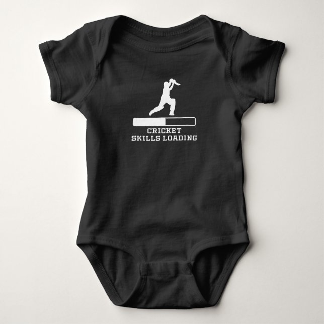 Cricket Skills Loading Baby Bodysuit (Front)