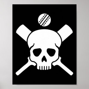 Cricket Skull  Poster
