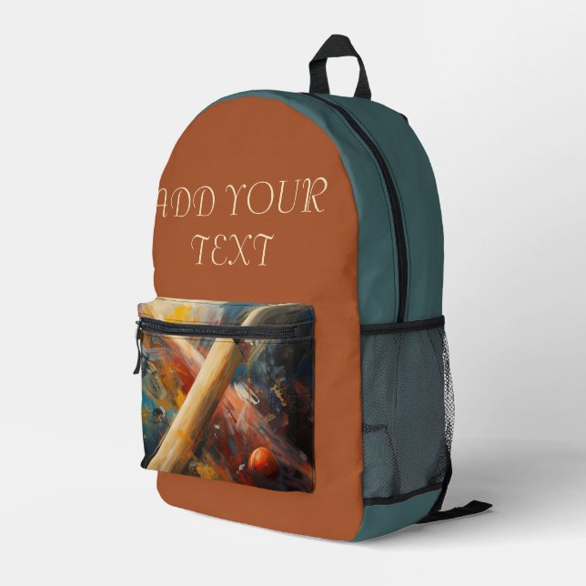 Cricket Sport Backpack – Design for Players & Fans (Back Corner Right)