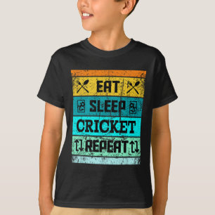 Cricket Sport Cricket Team Eat Sleep Cricket Jerse T-Shirt