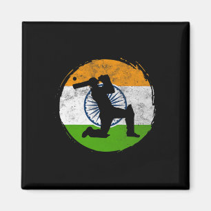 Cricket Sport Game Flag Of India Cricket Player  Magnet