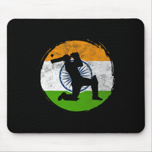 Cricket Sport Game Flag Of India Cricket Player Mouse Mat