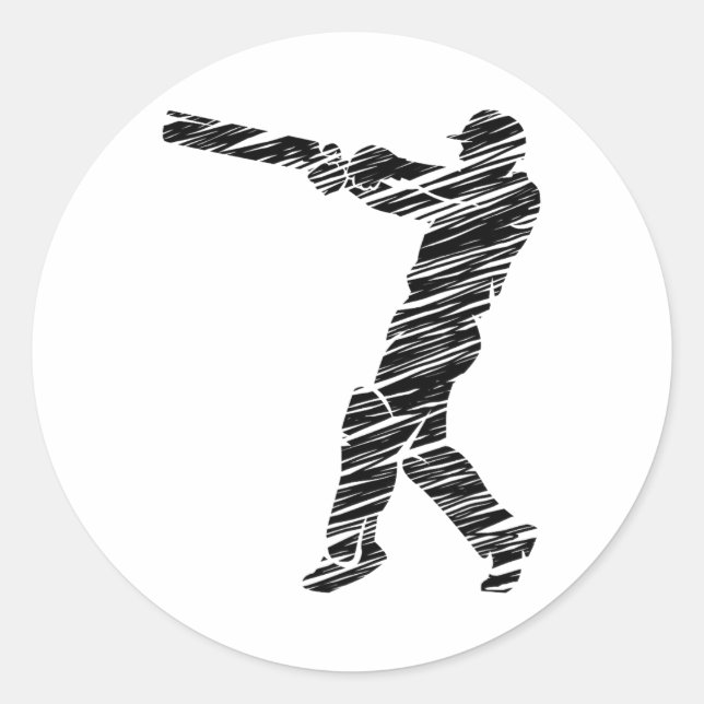 Cricket Sport Player 6  Classic Round Sticker (Front)