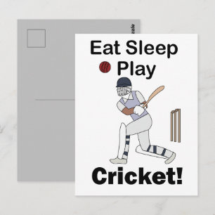 Cricket Sports Eat Sleep Play Cricket Postcard