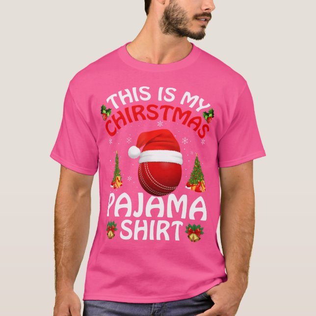 Cricket Sports Lover This Is My Cricket Christmas T-Shirt (Front)