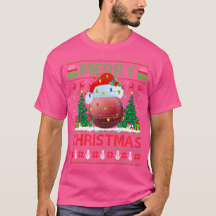 Cricket Sports Lover Xmas Lighting Ugly Cricket Ch T-Shirt