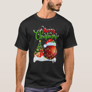 Cricket Sports  Xmas Decoration Santa Cricket Chri T-Shirt