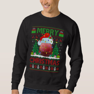 Cricket Sports   Xmas Tree Ugly Santa Cricket Chri Sweatshirt
