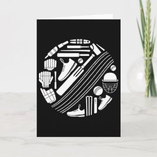 Cricket T Equipment Icon Silhouette Cricketer  Card