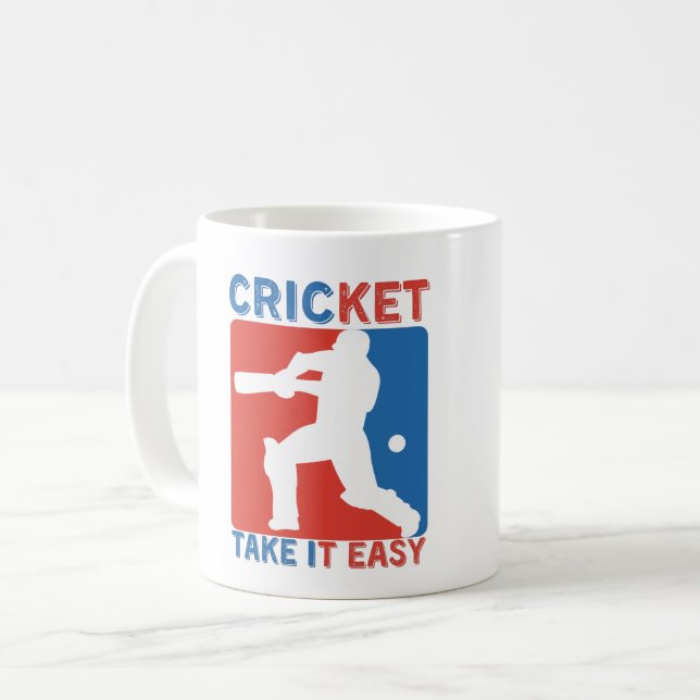 CRICKET TAKE IT EASY - CRICKET LOVER  COFFEE MUG (Front Left)