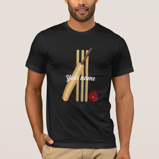 Cricket template, personalise, T-Shirt (Front)