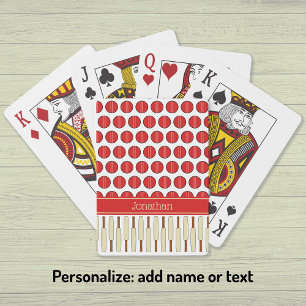 Cricket themed pattern custom name playing cards