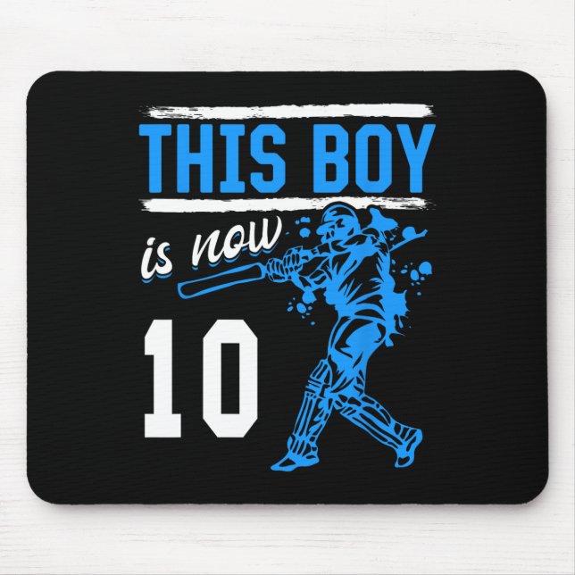 Cricket - This Boy Is Now 10 Year Old 10 Th Birthd Mouse Mat (Front)